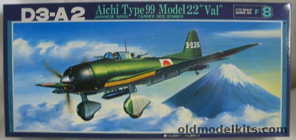 Fujimi 1/72 Aichi type 99 Model 22 D3A2 Val Carrier Dive Bomber - Markings for Two Aircraft, 8 plastic model kit